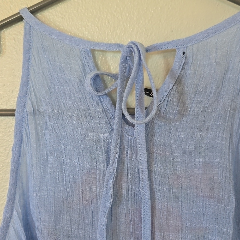 Blu Pepper Blue Embroidered Halter Style Tank Size Small - Picture 3 of 8